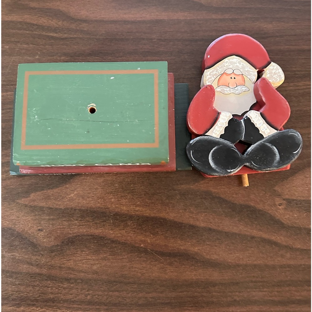 VTG🎅Santa Claus Holiday Decoration Sitting on Top of 📚Books - Picture 5 of 9